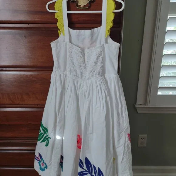 Mini Boden Embellished Frill Sleeve Dress - Picture 2 of 8